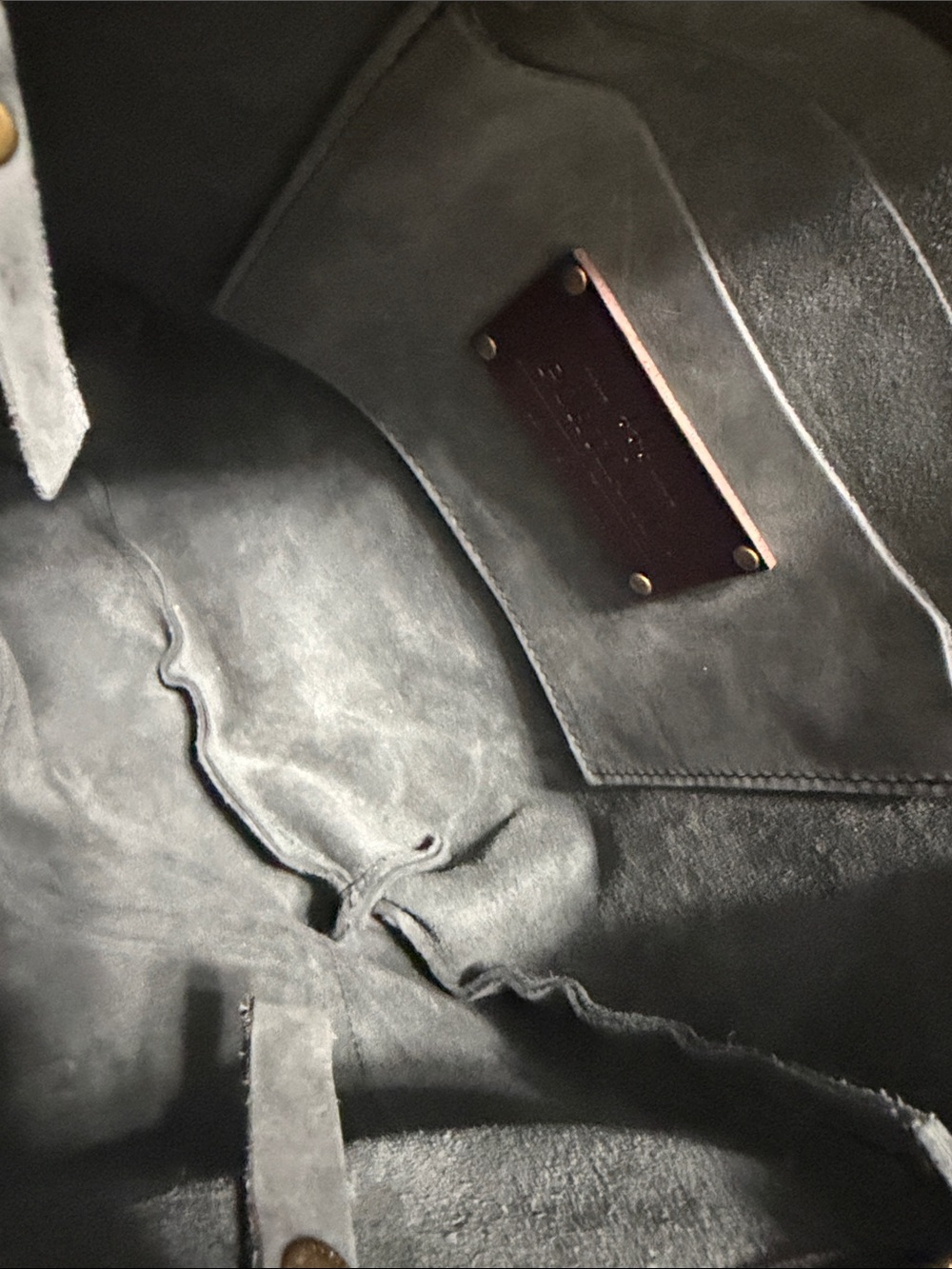 Portland Leather Grey Tote - Picture 4 of 4